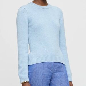 J. Crew Cashmere Sweater Size Small Icy Pastel Blue Soft Crewneck Knit